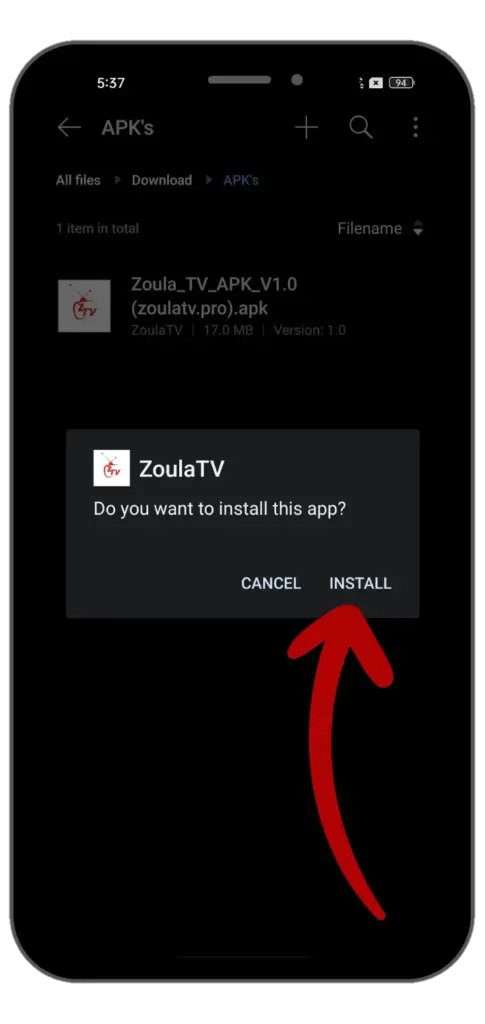 Download and Install Zoula TV APK 3